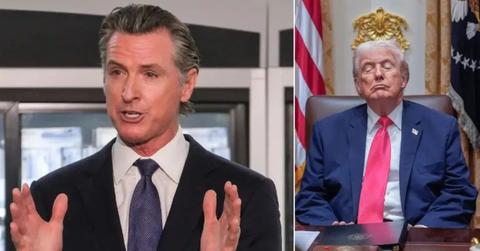 Composite photo of Gavin Newsom and Donald Trump