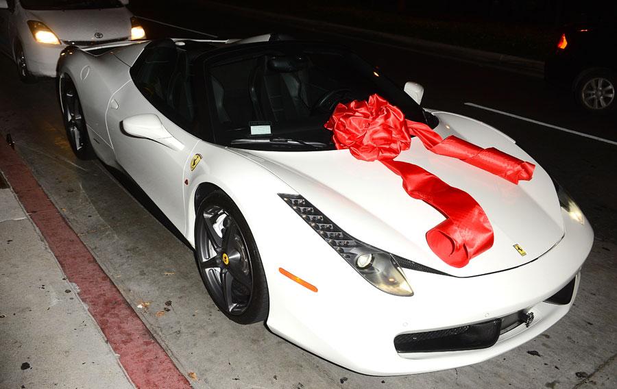 Kylie jenner birthday party tyga car present ferrari