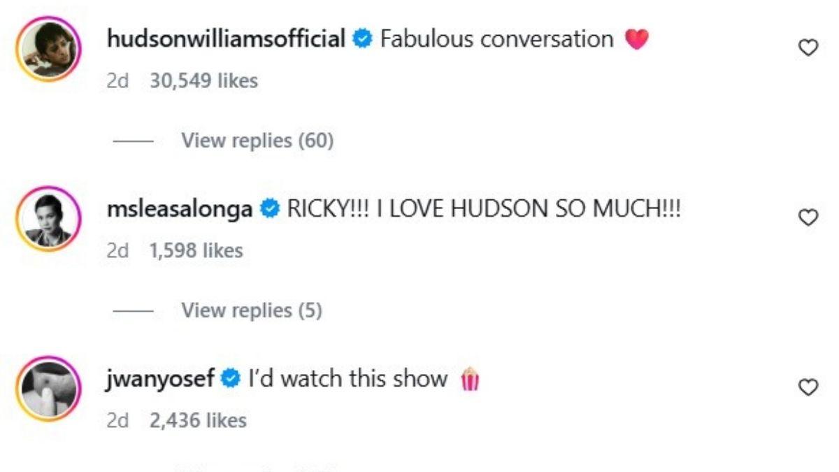 image of Jwan Yosef commented playfully on Ricky Martin’s Instagram post.