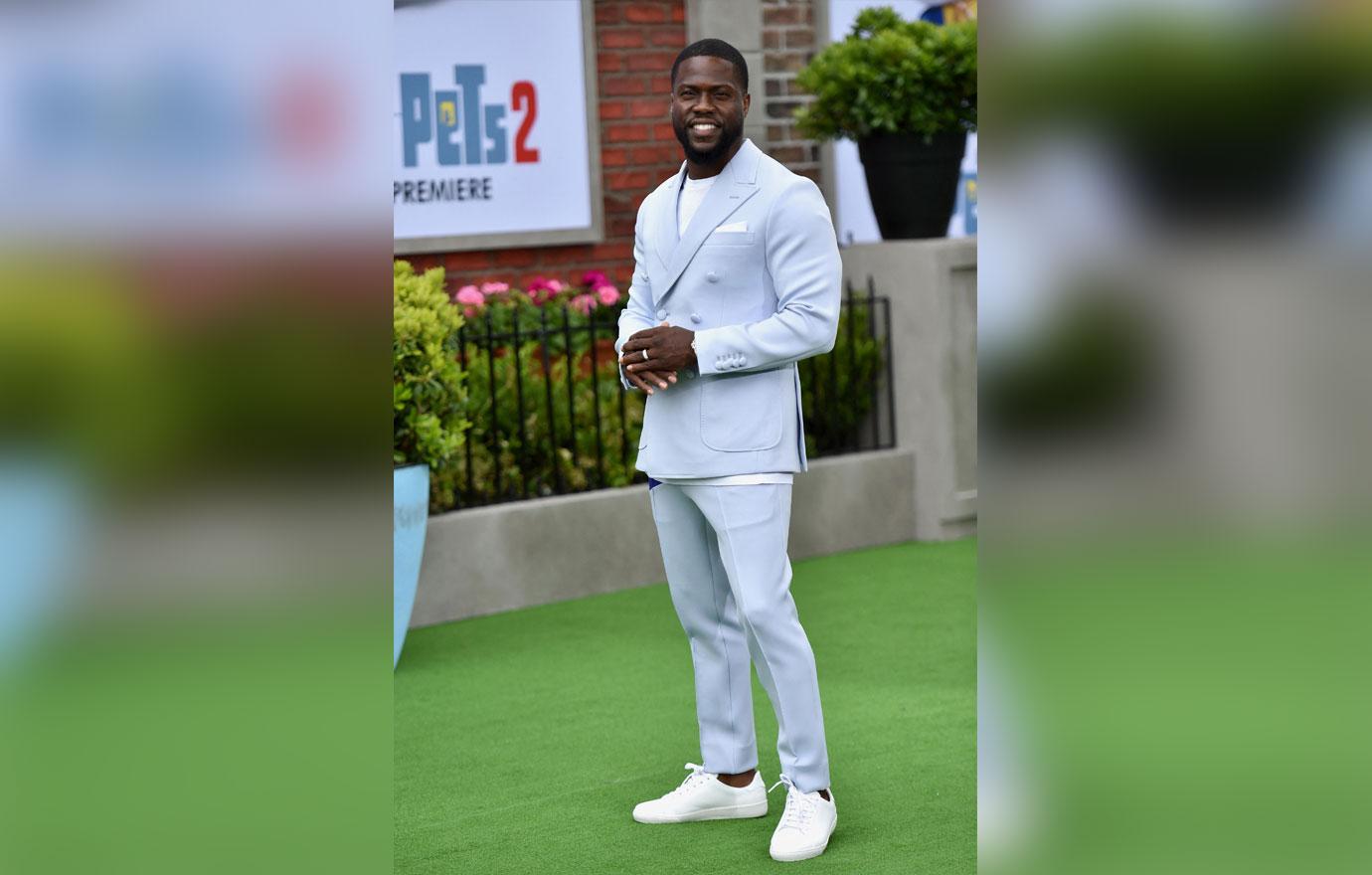 Kevin Hart Wearing Grey Suit