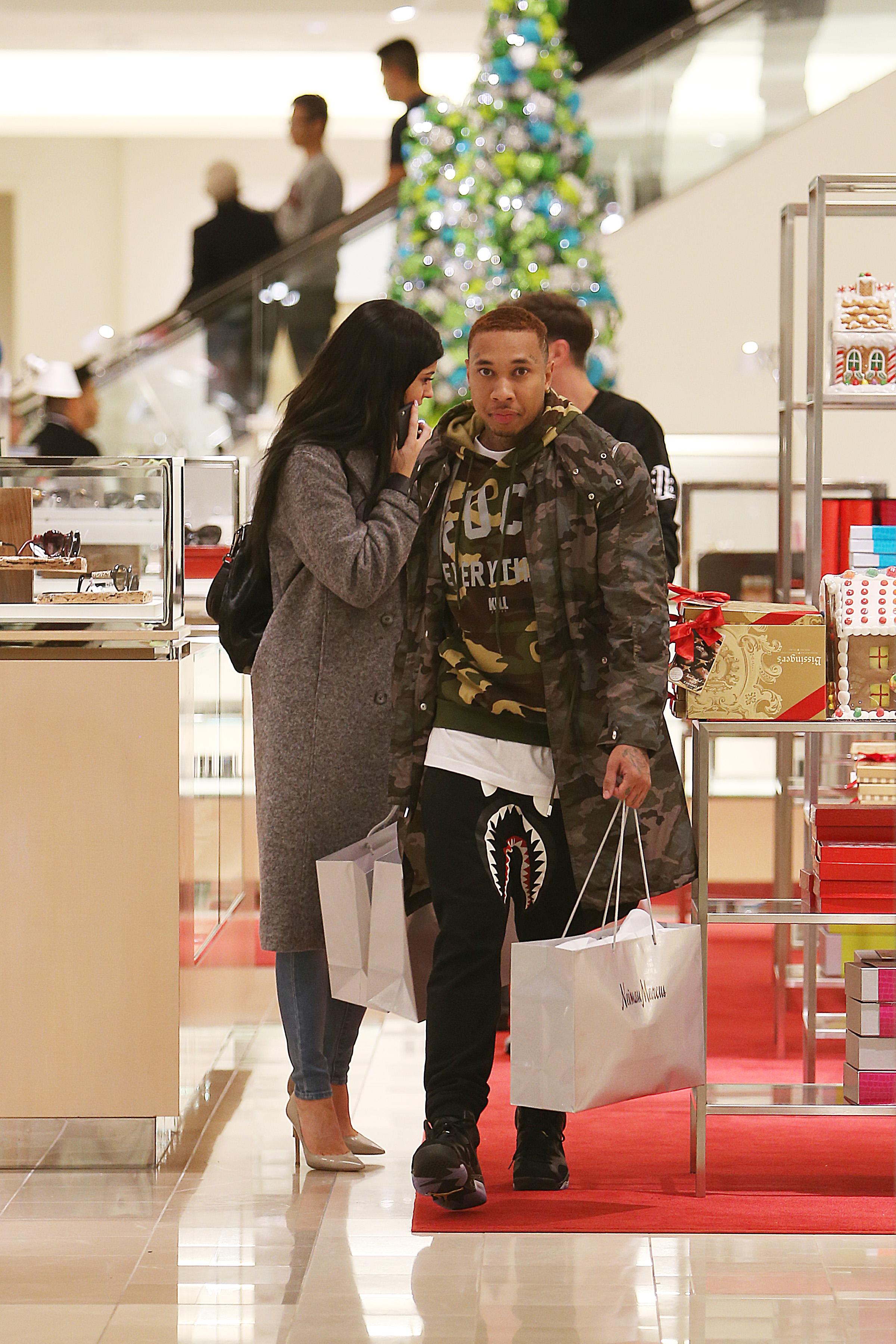 EXCLUSIVE: Kylie Jenner and rumored boyfriend Tyga Christmas shopping in Topanga, CA