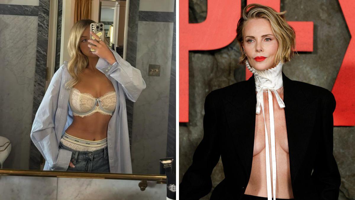 celebrities recently came close nip slip sydney sweeney charlize theron