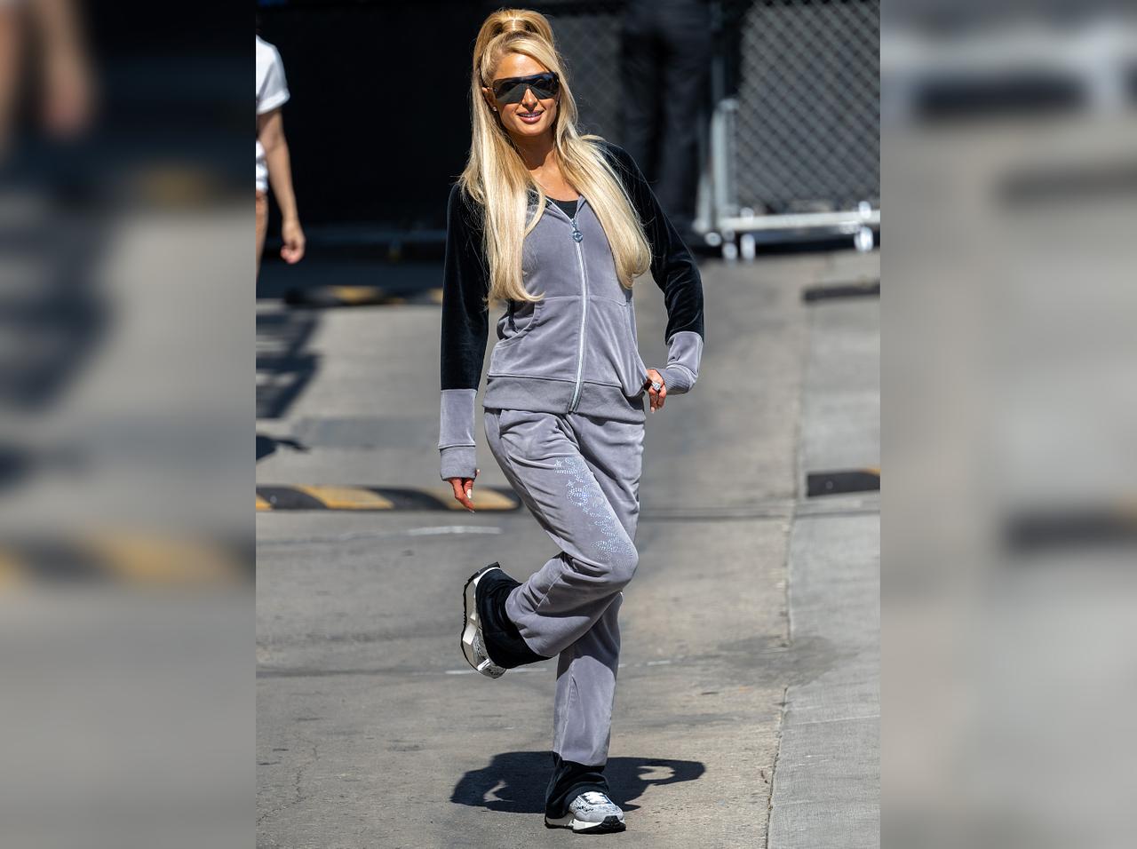 Paris Hilton Gives Y2K Vibes In Her Vintage Velour Tracksuit