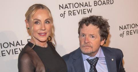 michael j fox wife tracy pollan national board review awards gala parkinsons photos