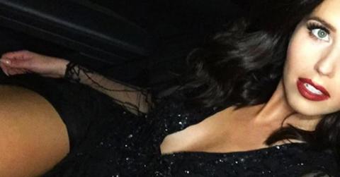 Katherine Schwarzenegger in a plunging black dress.