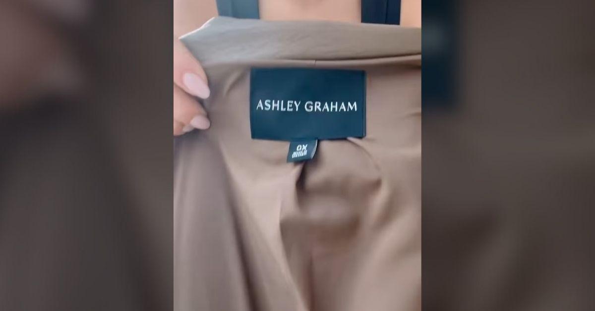 Photo of Ashley Graham accidentally revealed her clothing size while modeling her new collection. 