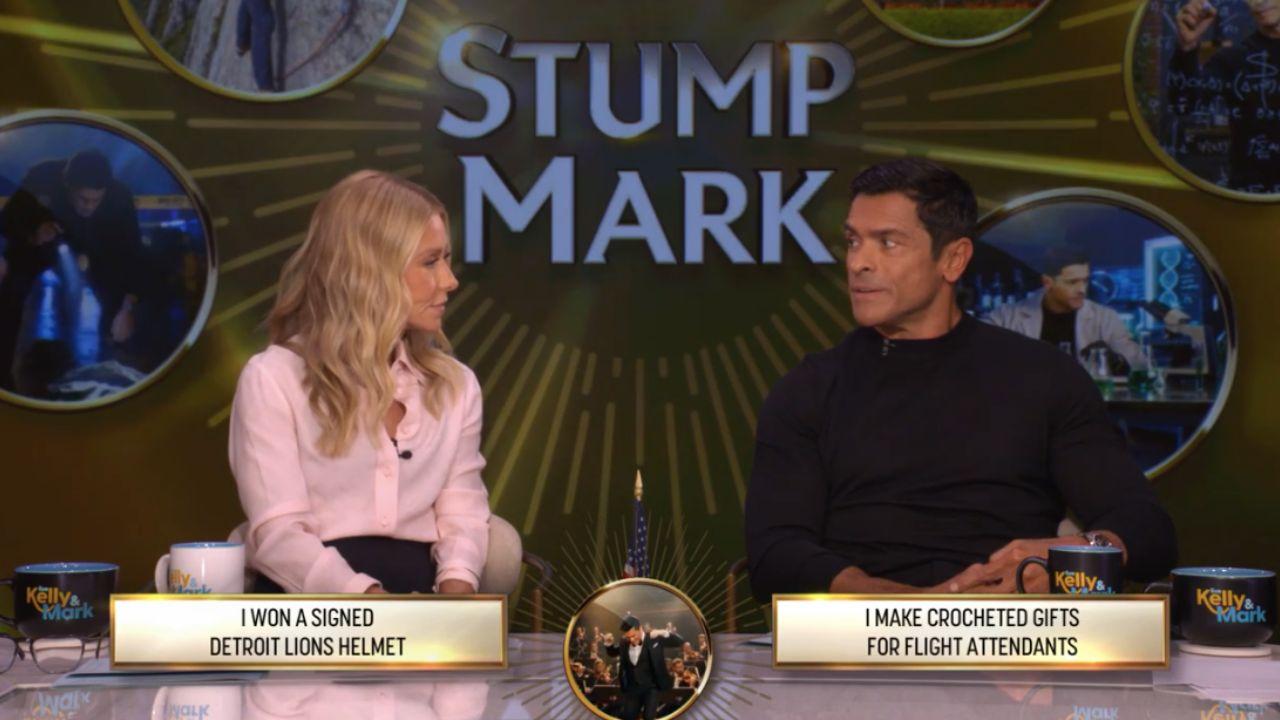 Image of Kelly Ripa confessed she has knitted on the plane next to Mark Consuelos 'a million times.'