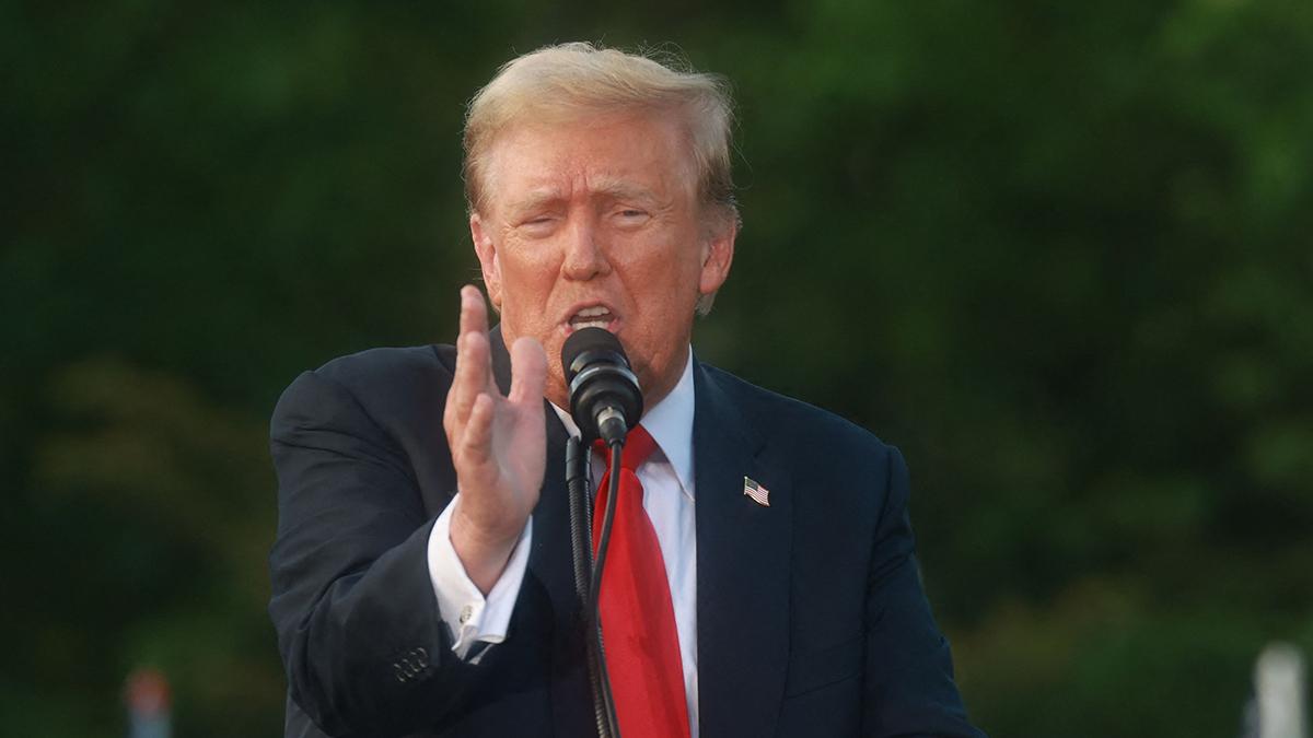Image of Donald Trump oddly blamed the Lincoln Memorial's 'filth' on Joe Biden.