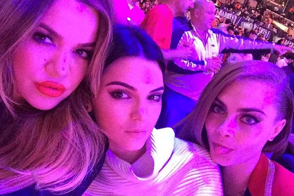 Khloe kendall cara clippers lakers