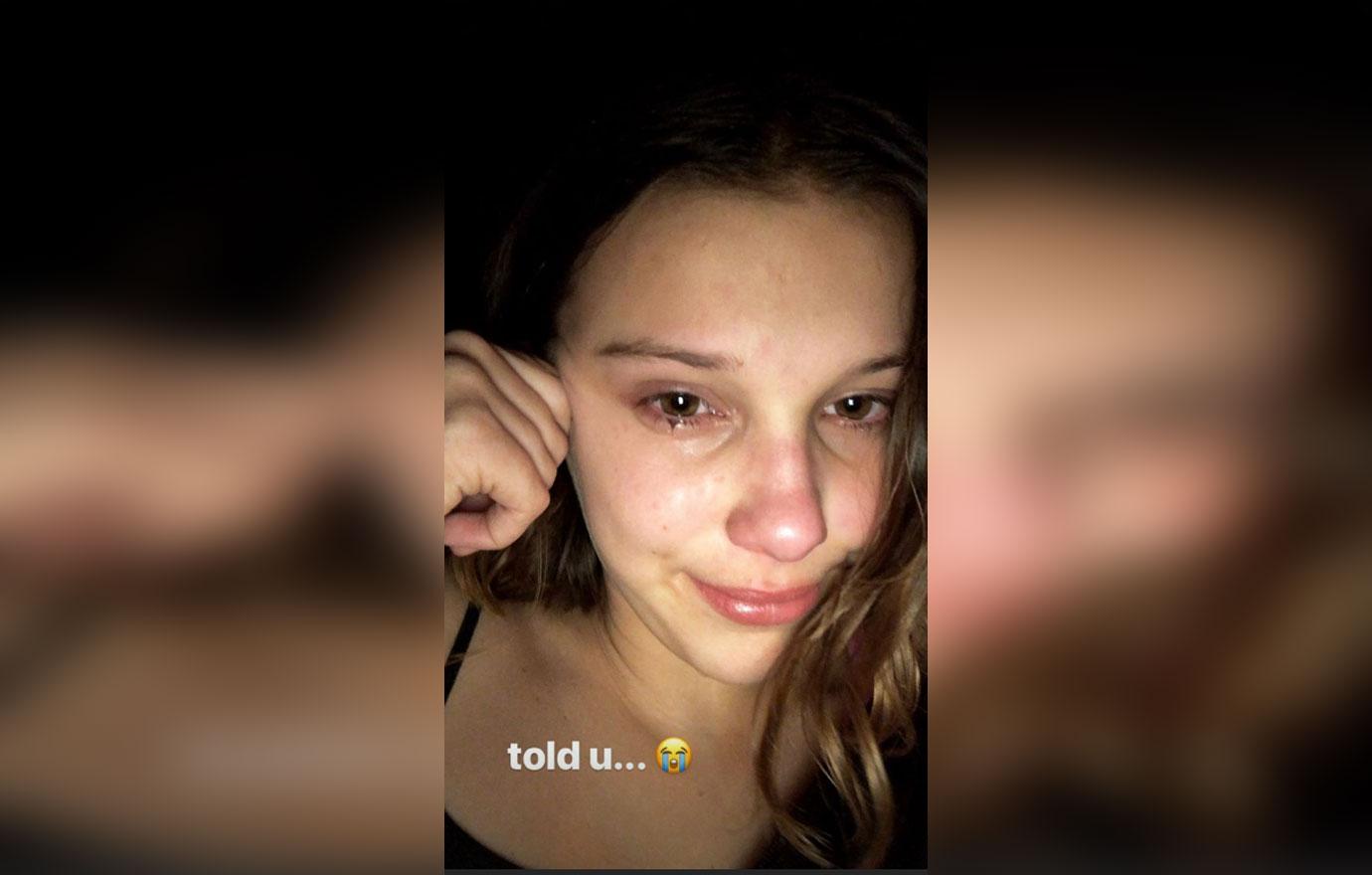 Millie Bobby Brown Breaks Down In Tears On Instagram