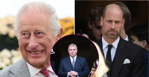 image split of prince William prince Andrew King Charles
