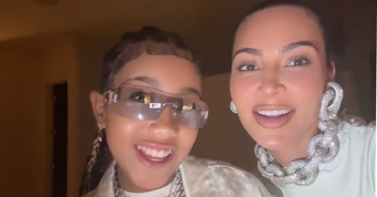 Kim Kardashian & North Change Outfits For Thanksgiving TikTok: Watch