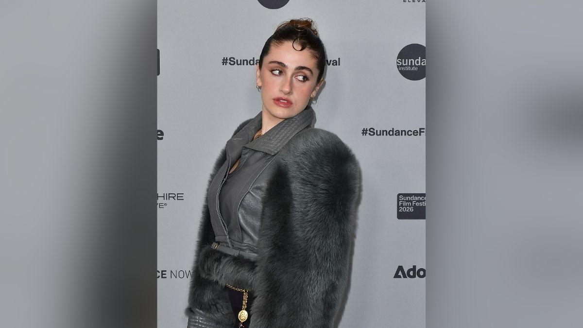 Image of Rachel Sennott’s luminous skin and sculpted cheekbones gave her a candlelit glow on the carpet.