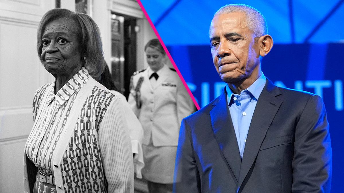 Composite photo of Marian Robinson and Barack Obama. 