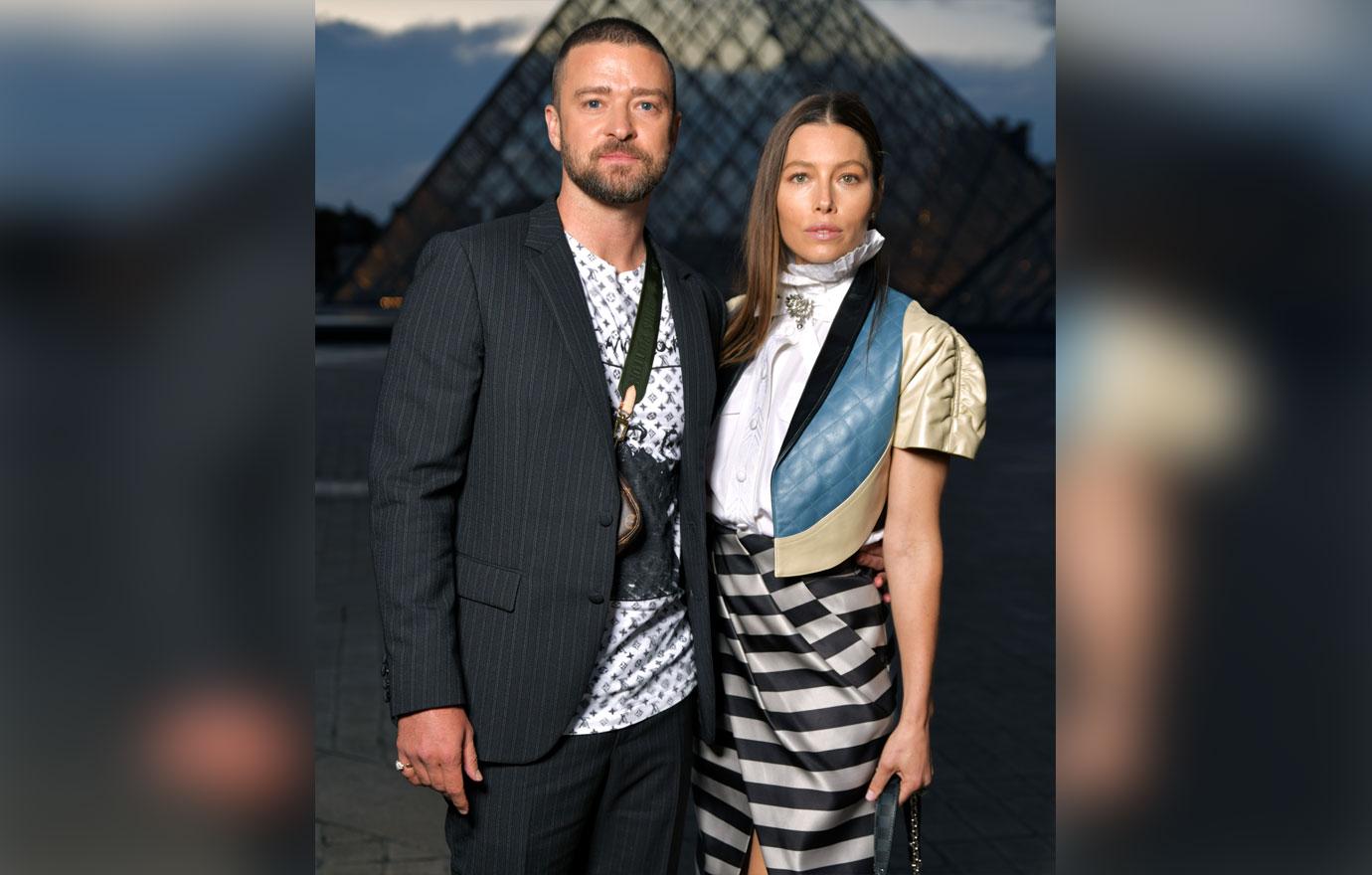 Justin Timberlake And Jessica Biel At Paris Fashion Week