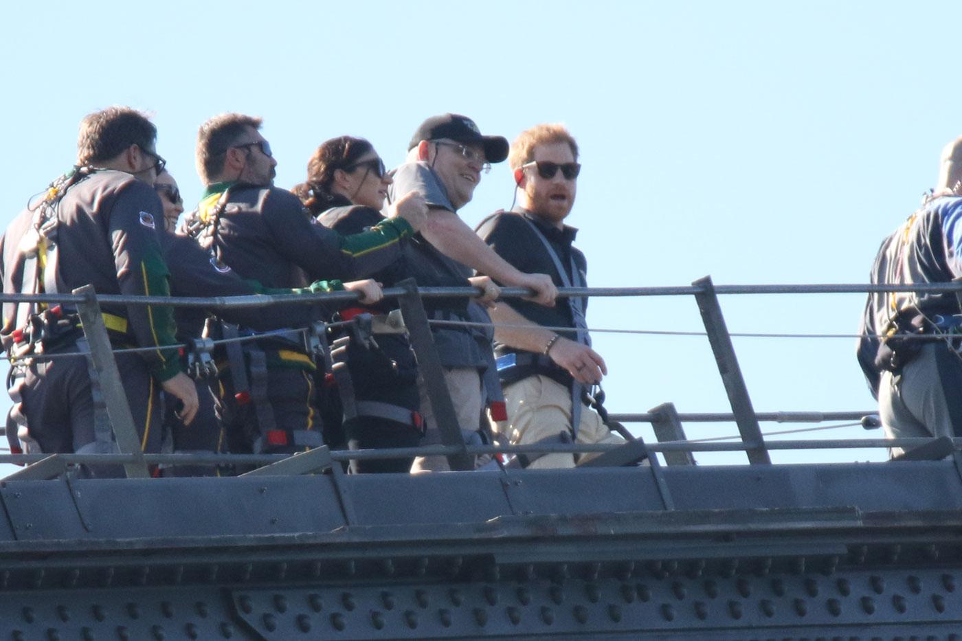 Prince Harry climbs Sydney Harbour Bridge &#8211; cropped photos