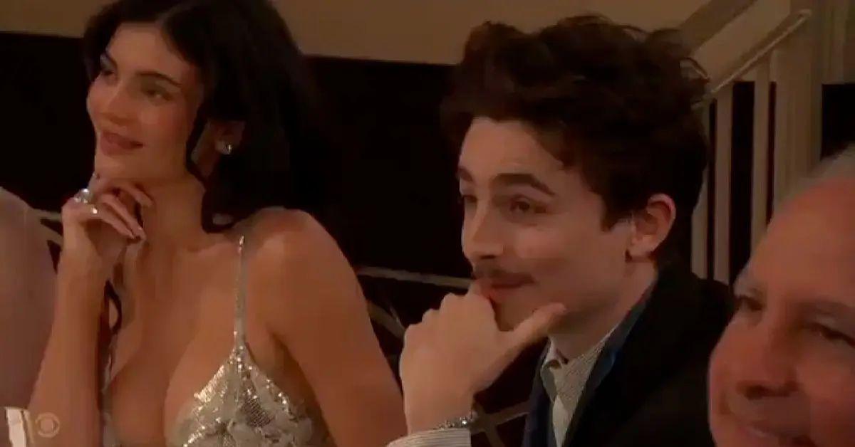 kylie jenner timothee chalamet share cute moment  golden globes watch