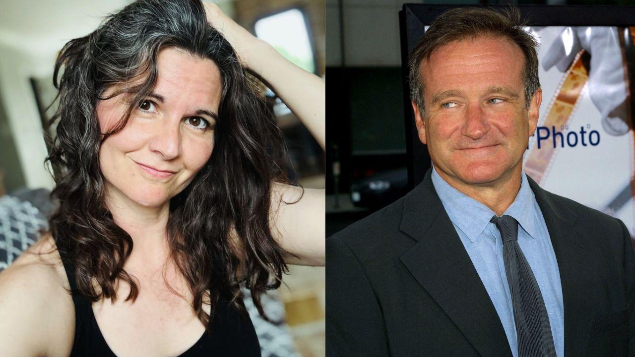 Split image of Lisa Jakub and Robin Williams. 