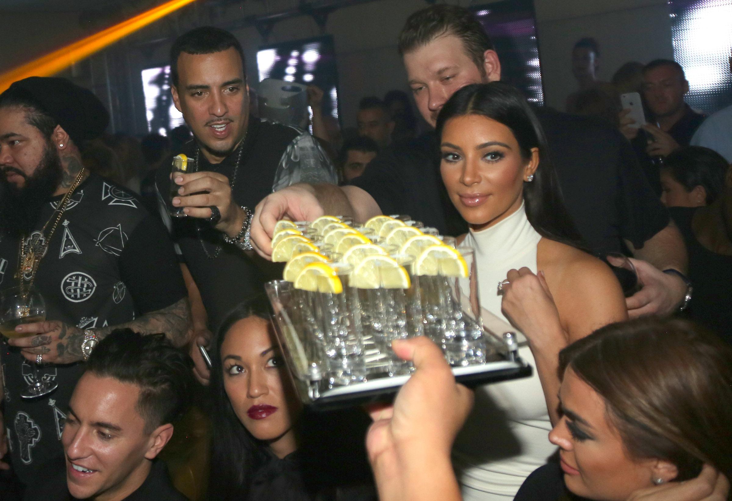 Kim Kardashian parties inside VIP room nightclub in Abu Dhabi with French Montana