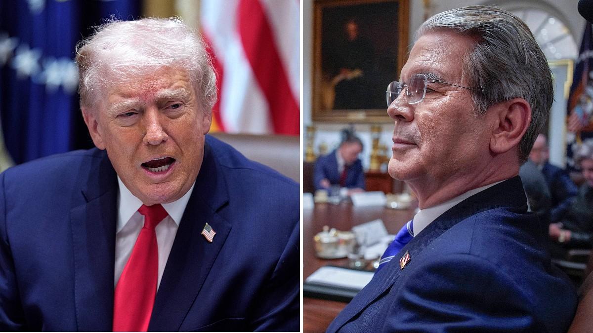 split of Donald Trump and Scott Bessent. 