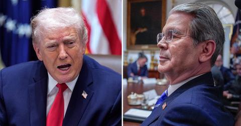 split of Donald Trump and Scott Bessent.