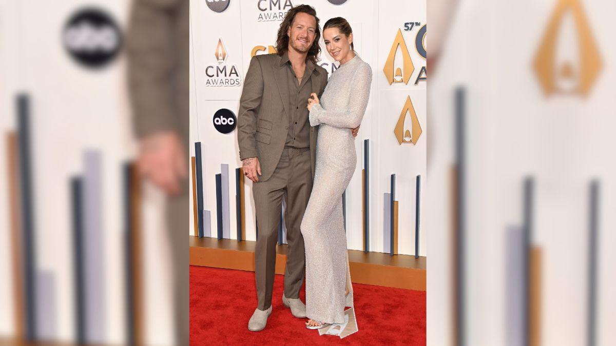 Image of Hayley Hubbard kept herself steady while she pulled out a fishing hook from Tyler Hubbard's head.