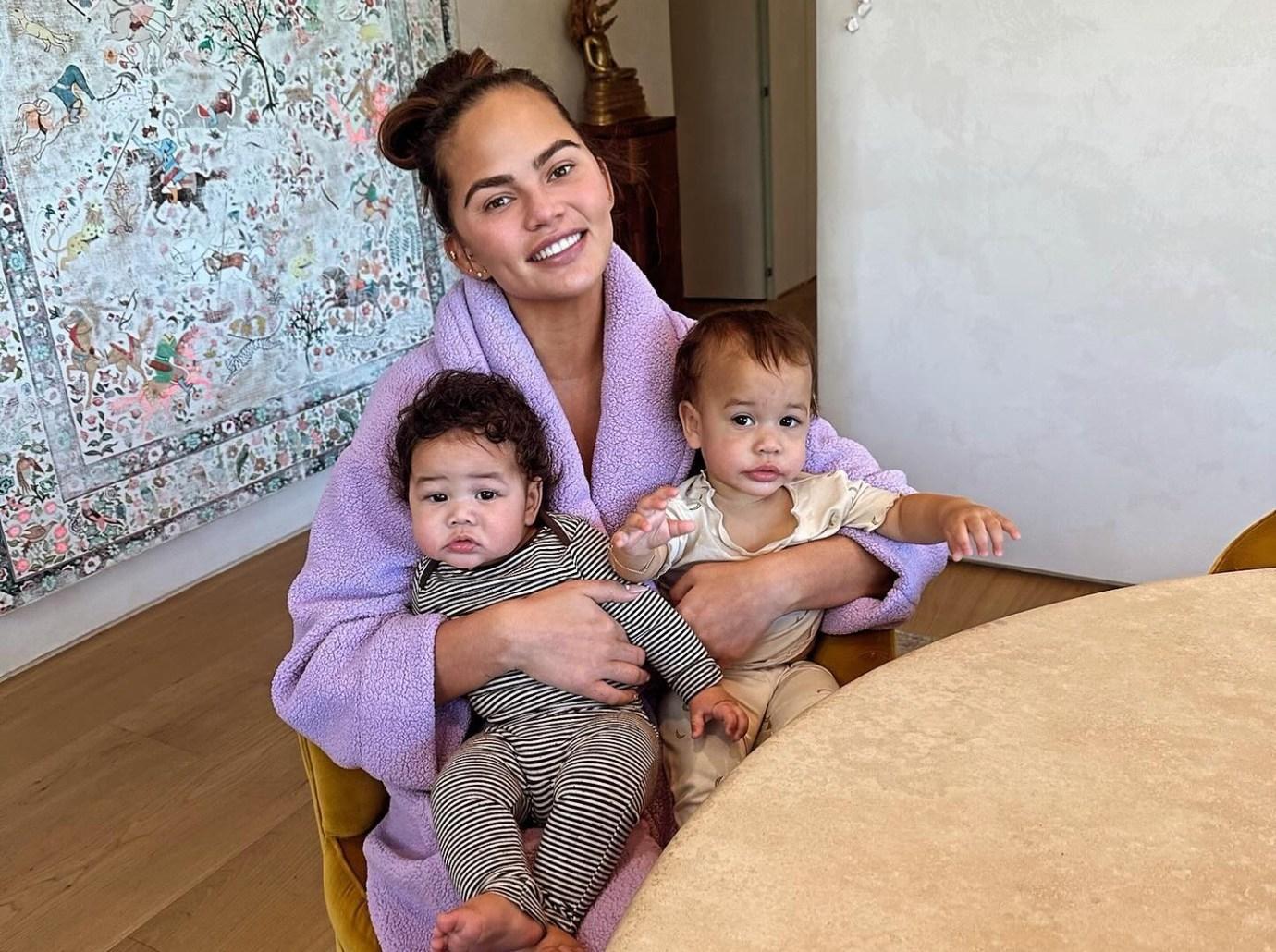 chrissy teigen john legend help raising  kids