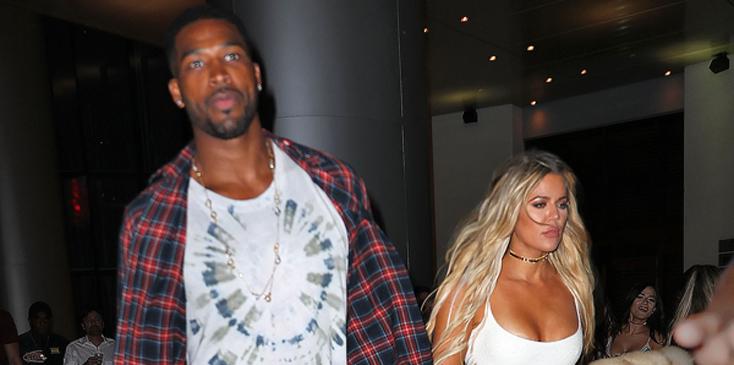 EXCLUSIVE: Khloe Kardashian and Tristan Thompson hold hands after dinner at Zuma in Miami