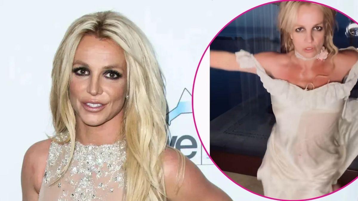 Two photos of Britney Spears
