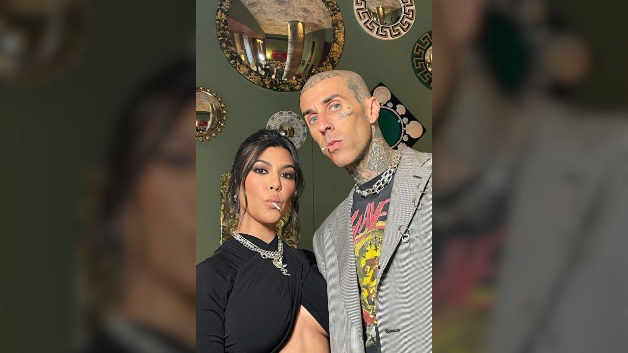 Photo of Travis Barker and Kourtney Kardashian have a son together.