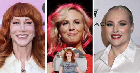 split photo of Kathy Griffin, Elisabeth Hasselbeck, & Meghan McCain