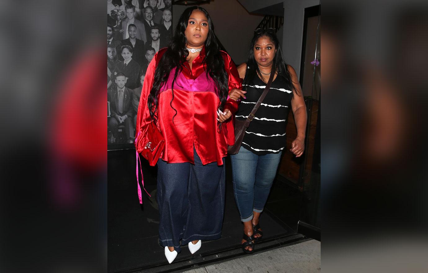 lizzo was all smiles as she was seen leaving dinner at catch restaurant in west hollywood ca