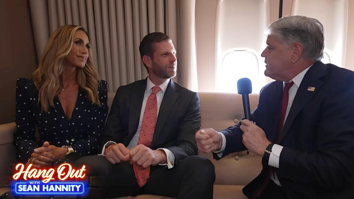 Lara Trump, Eric Trump and Sean Hannity, 