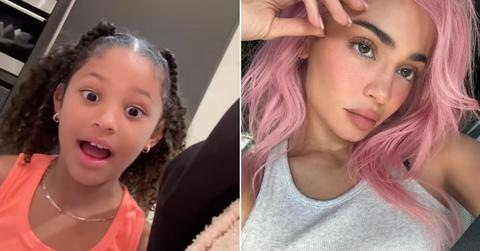 Composite photo of Stormi Webster and her mom, Kylie Jenner