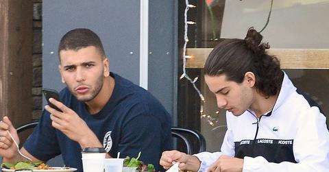 Younes Bendjima Eating Lunch With His Brother