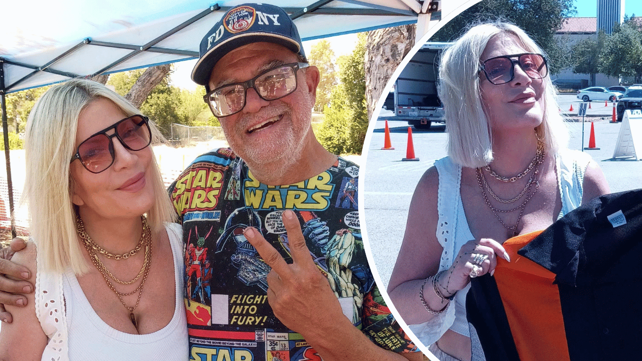 Image of Tori Spelling and her ex Dean McDermott were spotted out together.