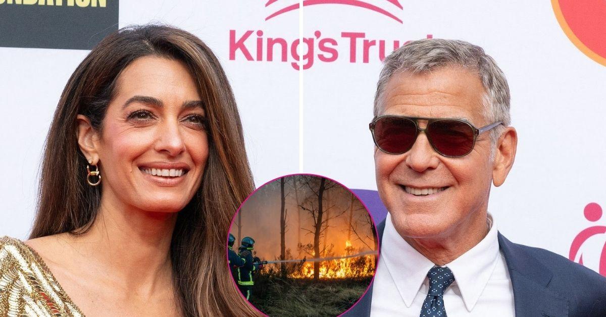 george amal clooney evacuate france wildfires