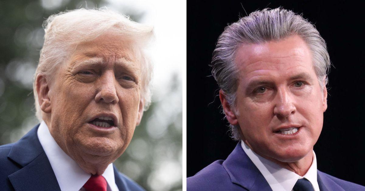 image of California Governor Gavin Newsom mocked Donald Trump on social media.