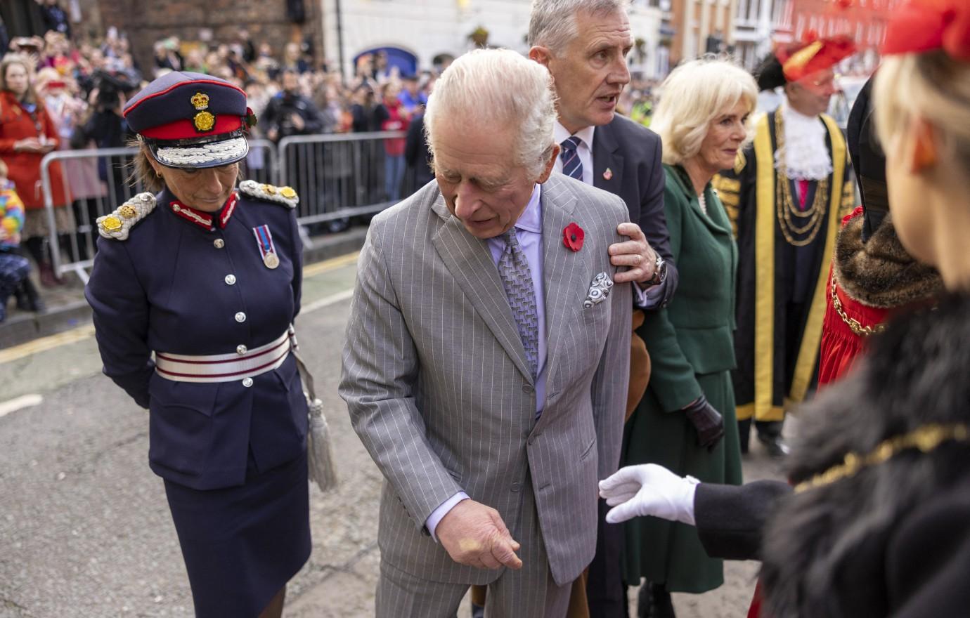 king charles queen consort camilla eggs thrown protestor