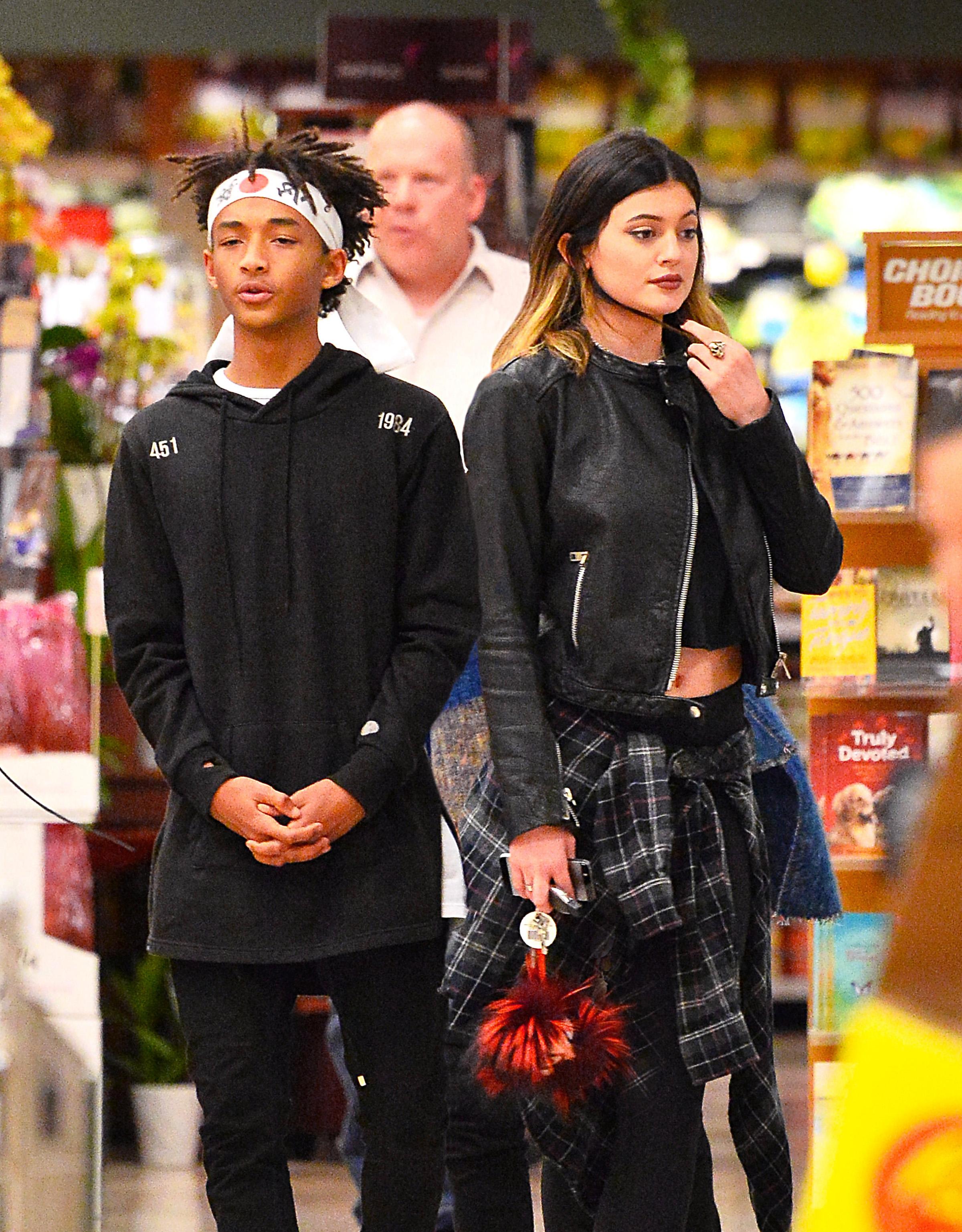 Kylie Jenner and Jaden Smith make a quick supermarket stop in Calabasas, CA