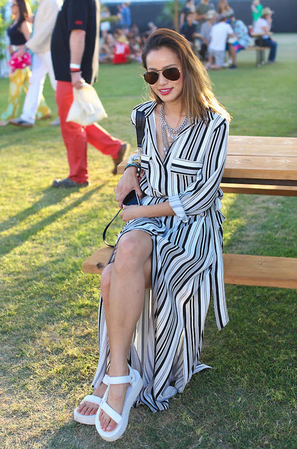 Jamie chung coachella teva shoes