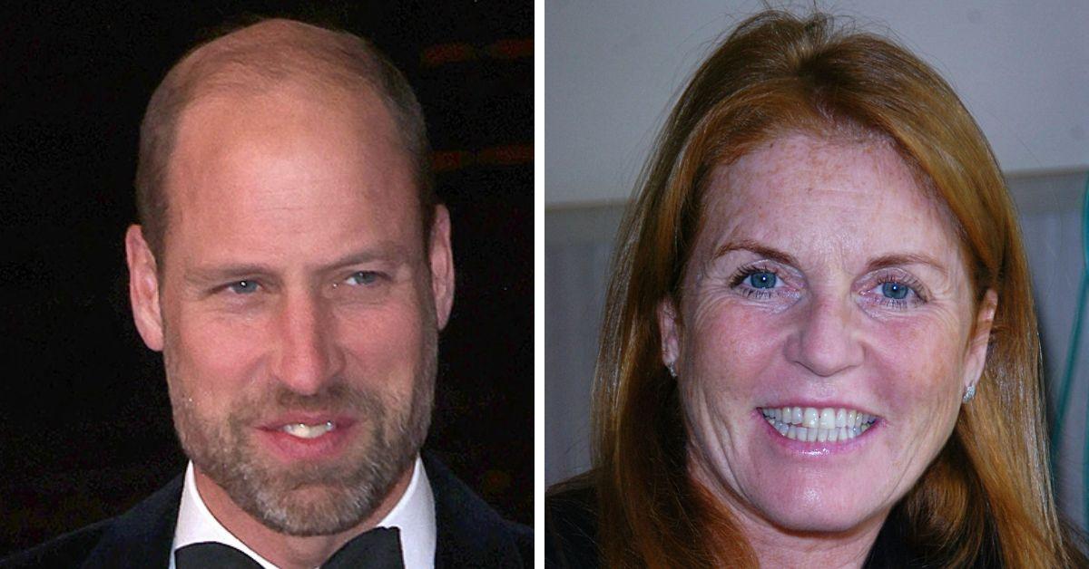 split photo of Prince William & Sarah Ferguson