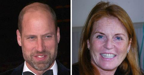 split photo of Prince William & Sarah Ferguson