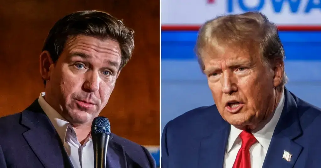 Composite photo of Ron DeSantis and Donald Trump