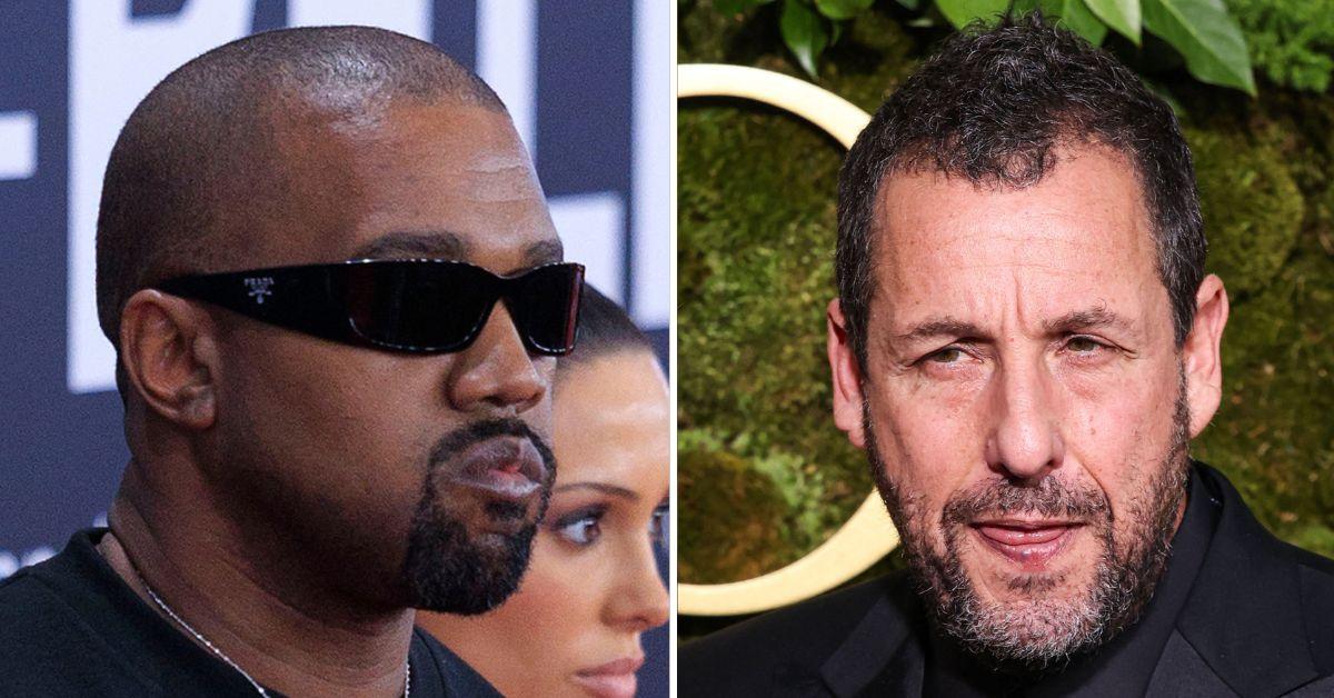 Composite photo of Kanye West and Adam Sandler