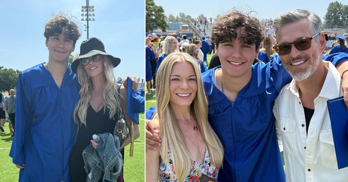 Photo of Brandi Glanville and son Jake; picture of LeAnn Rimes and Eddie Cibrian with son Jake.