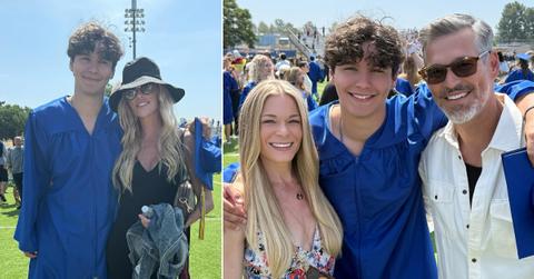 Photo of Brandi Glanville and son Jake; picture of LeAnn Rimes and Eddie Cibrian with son Jake.