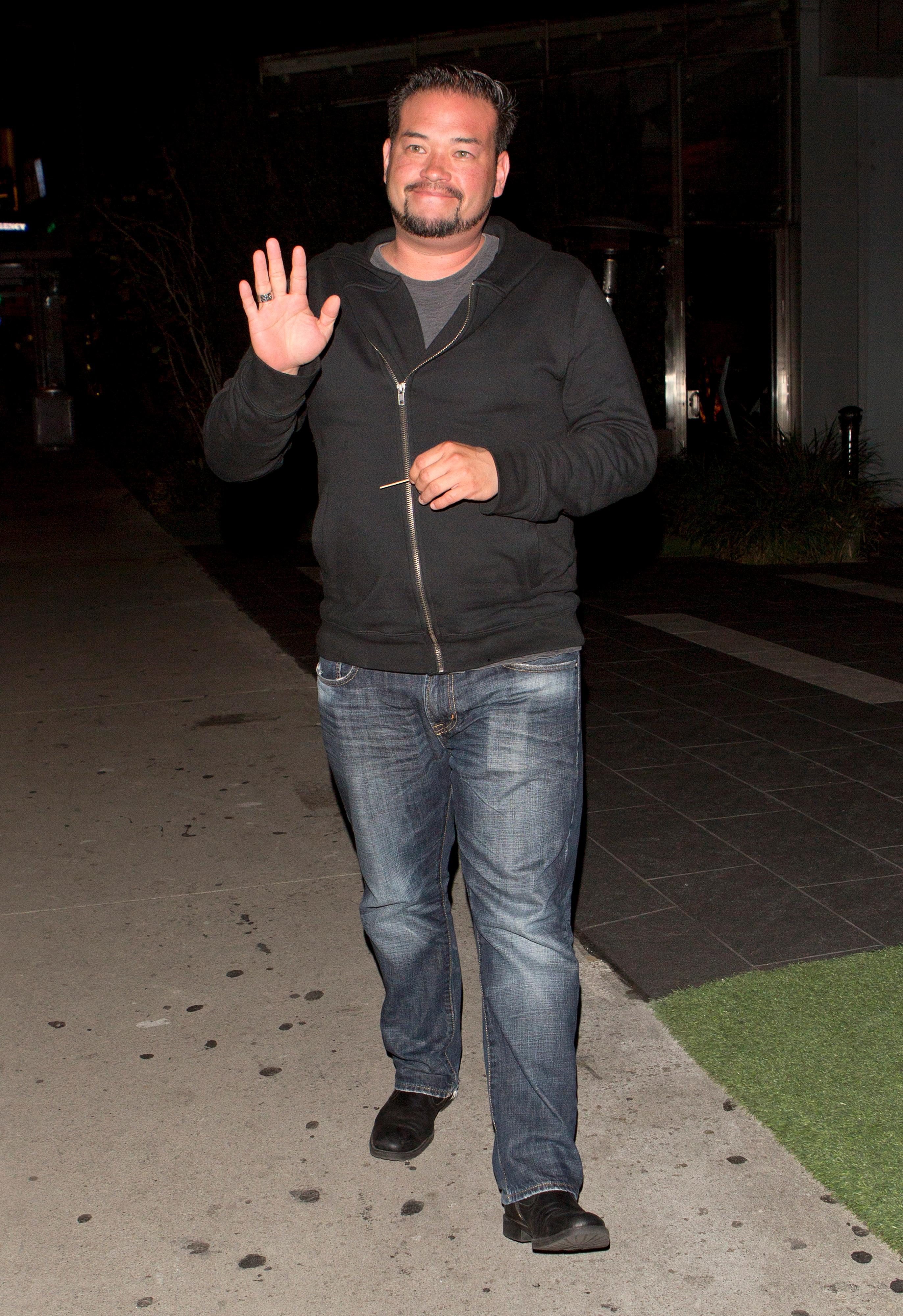 Jon Gosselin was sen leaving BOA Restaurant in West Hollywood, CA