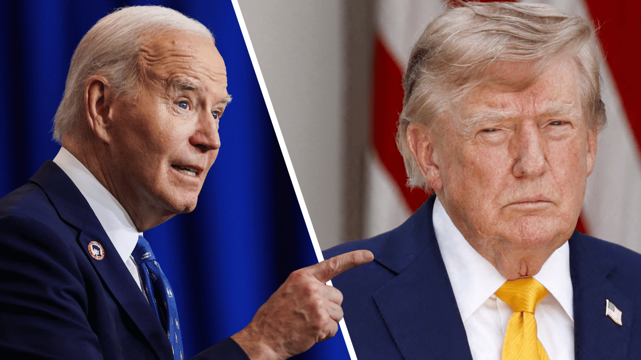 Composite photo of Joe Biden and Donald Trump.