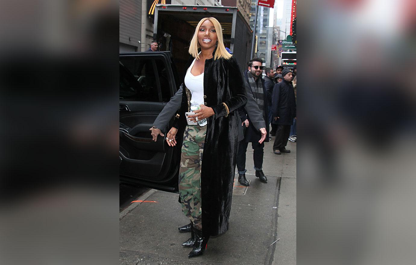 Nene Leakes Wearing Camo Pants And Leaving the Car